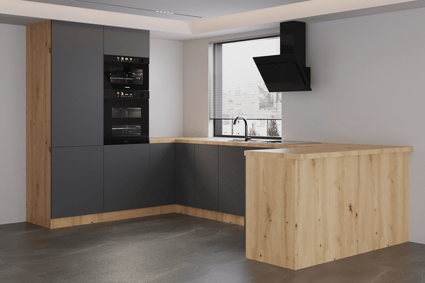 Küchenzeile in U-Form K103-G680 - Langen Beige - Praktisch und stilvoll zugleich - ROYAL24_MARKT