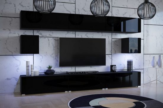 Wohnwand - Eleganz und Gemütlichkeit / Unsere Wohnmöbel für Ihr Zuhause, (Komplett Set, 8-St., Premium - Sara N73) - ROYAL24_MARKT