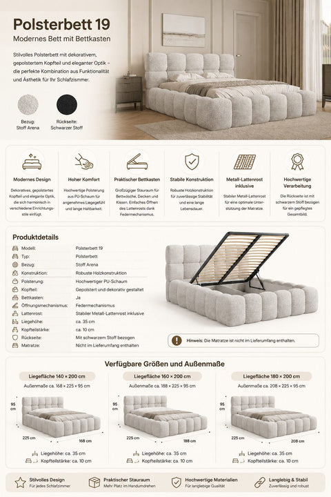 Polsterbett Bett 19 Arena