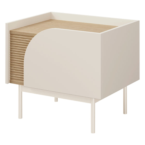 Carmen Nachttisch 57 cm mit 1 Tür – Macadamia / Frühlingseiche