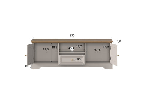 Castello Stilvolles TV-Lowboard im Landhausstil mit Schubladen und Stauraum – Ansicht 6
