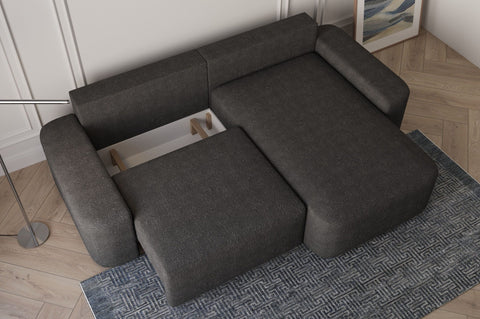 Ecksofa Oval – Schwarz