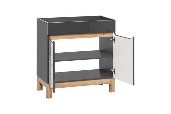 Waschbeckenschrank - Bali Grey - Prozess zur Maximierung der Funktionalität.