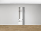 Combo Kleiderschrank-Set 06 – Korpus S1D mit Kleiderstange und 4 Schubladen – Weiß