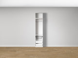 Combo Kleiderschrank-Set 07 – Korpus S1D mit Kleiderstange, 2 Schubladen und Drahtkorb – Weiß