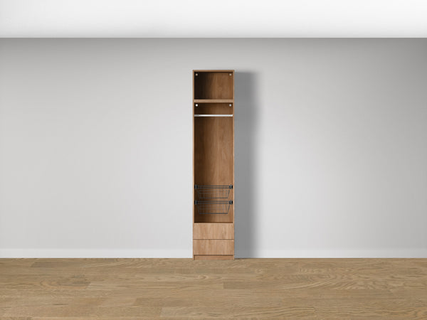 Combo Kleiderschrank-Set 09 – Korpus S1D mit Kleiderstange, 2 Schubladen und 2 Drahtkörben