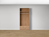 Combo Kleiderschrank-Set 10 – Korpus S2D mit Kleiderstange und 2 Schubladen – Puccini Eiche