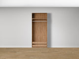 Combo Kleiderschrank-Set 11 – Korpus S2D mit Kleiderstange und 2 Schubladen – Puccini Eiche
