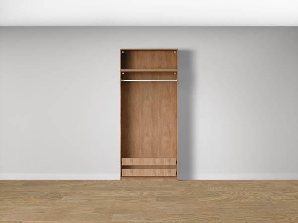 Combo Kleiderschrank-Set 11 – Korpus S2D mit Kleiderstange und 2 Schubladen