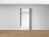 Combo Kleiderschrank-Set 11 – Korpus S2D mit Kleiderstange und 2 Schubladen – Weiß