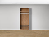 Combo Kleiderschrank-Set 12 – Korpus S2D mit Kleiderstange und 2 Drahtkörben – Puccini Eiche