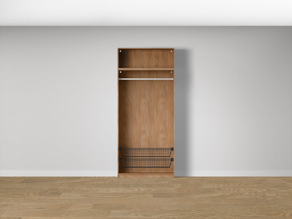 Combo Kleiderschrank-Set 12 – Korpus S2D mit Kleiderstange und 2 Drahtkörben