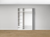 Combo Kleiderschrank-Set 14 – Korpus S2D + Korpus S1D mit Kleiderstange und 2 Schubladen – Weiß