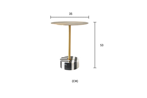 Couchtisch Hillora Black and white base, Gold leg and tabletop 35 cm – Ansicht 6