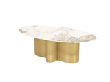 Couchtisch Hillora Golden legs, White worktop 130 cm – Ansicht 3