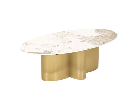 Couchtisch Hillora Golden legs, White worktop 130 cm – Ansicht 4