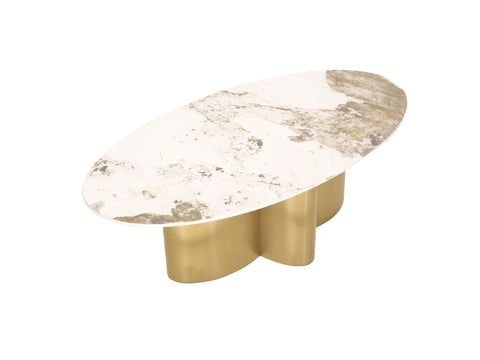Couchtisch Hillora Golden legs, White worktop 130 cm – Ansicht 5