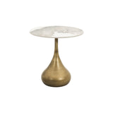Couchtisch Hillora Golden legs, White worktop 50 cm