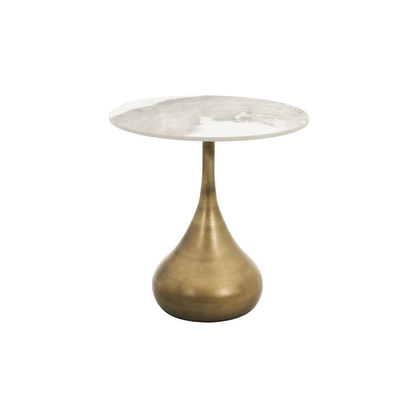 Couchtisch Hillora Golden legs, White worktop 50 cm