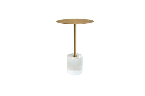 Couchtisch Hillora Transparent base, Gold leg and tabletop 35 cm