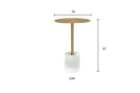 Couchtisch Hillora Transparent base, Gold leg and tabletop 35 cm – Ansicht 8