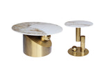 Couchtisch-Set Hillora Golden legs, White worktop