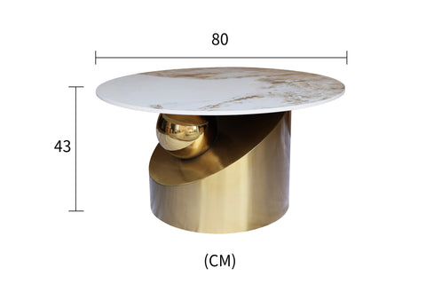 Couchtisch-Set Hillora Golden legs, White worktop – Ansicht 8