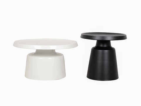Couchtisch-Set Hillora Schwarz matt, Weiß matt