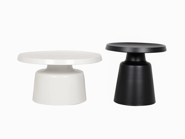 Couchtisch-Set Hillora Schwarz matt, Weiß matt