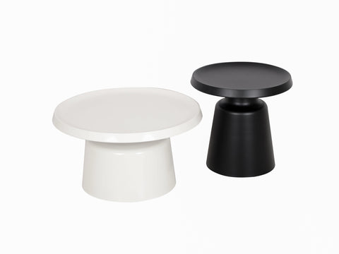 Couchtisch-Set Hillora Schwarz matt, Weiß matt – Ansicht 2
