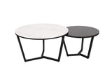 Couchtisch-Set Hillora White and black worktop, Black legs