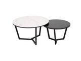 Couchtisch-Set Hillora White and black worktop, Black legs – Ansicht 2