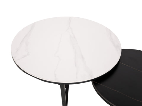 Couchtisch-Set Hillora White and black worktop, Black legs – Ansicht 3