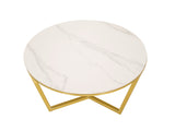 Couchtisch-Set Hillora White and black worktop, Golden legs – Ansicht 4
