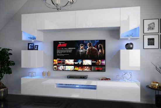 Wohnwand "Neue Wohnzimmer-Wandstile / Modern und Innovativ.