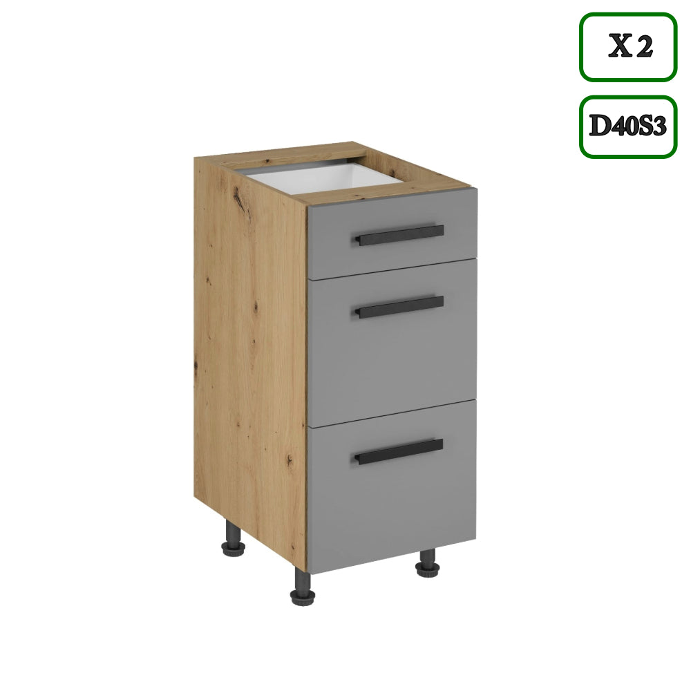 Küchenzeile K98-G280 - Langen Beige - Raumeffizienz mit Charakter - ROYAL24_MARKT