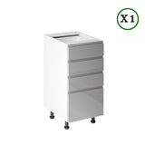 Winkelküche - L-Form Aspen - Grau (Hochglanz) - K54n2-330×210 cm - ROYAL24_MARKT