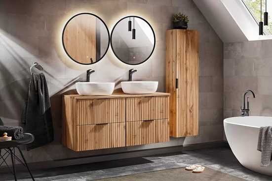 Waschbeckenunterschrank - Adel Oak - Eleganter Waschbeckenschrank mit modernem Design.