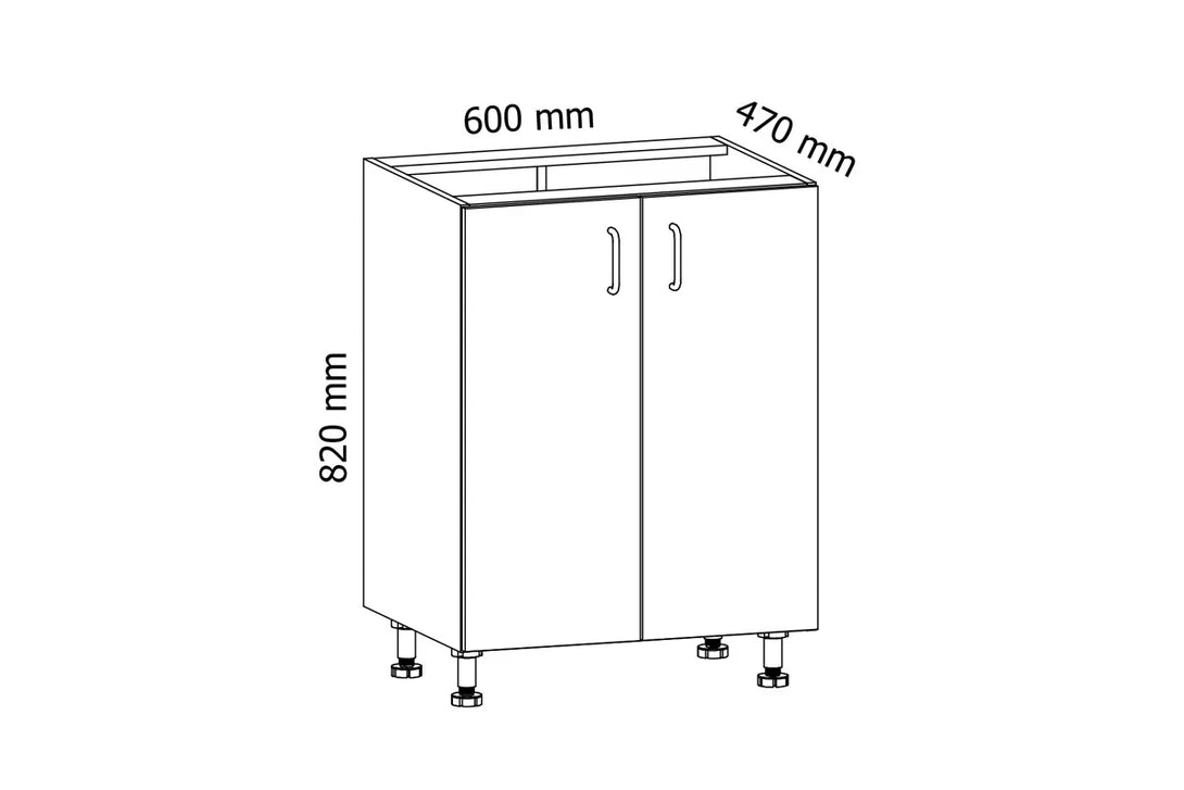 Unterschrank 60 cm - Aspen D60 Weiß/Hochglanz - ROYAL24_MARKT