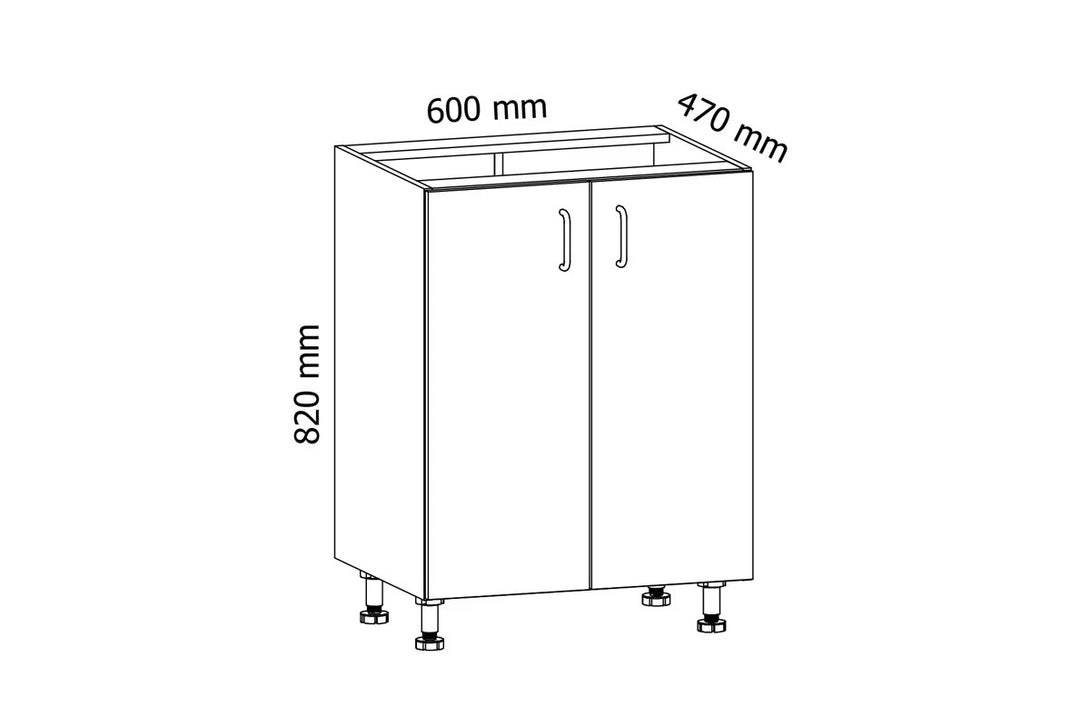 Spülenschrank 60 cm - Aspen D60Z Weiß/Hochglanz - ROYAL24_MARKT