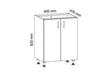 Spülenschrank 60 cm - Aspen D60Z Weiß/Hochglanz - ROYAL24_MARKT