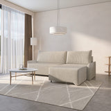 Ecksofa Loco – Creme – Ottomane rechts