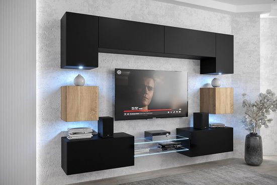 Wohnwand - Smart gestaltete Wohnwand, (Komplett Set, 10-St., Premium - ANX1)