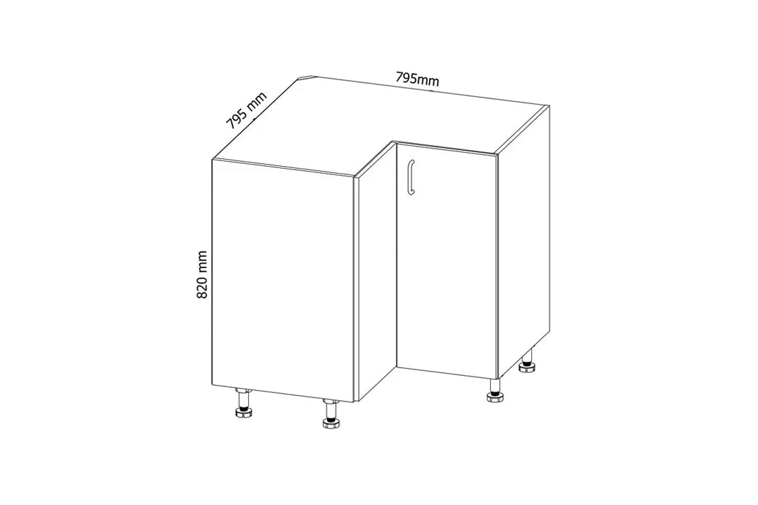 Eckunterschrank 79 cm - Aspen - Maximiert den Platz in der Ecke und verwandelt ihn in praktischen Stauraum - ROYAL24_MARKT