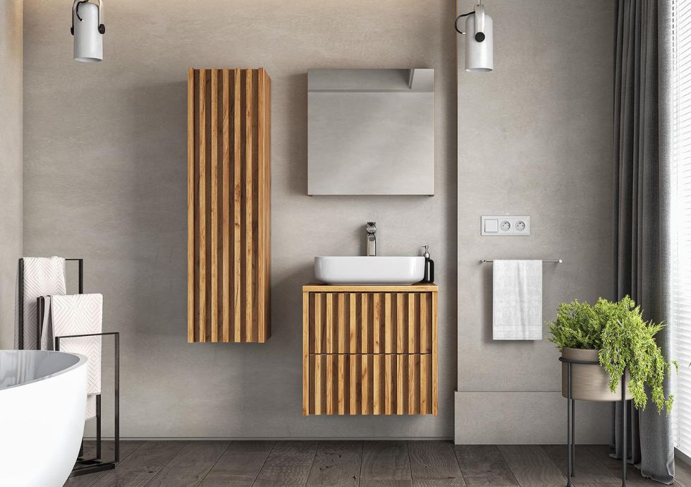 Badezimmer Set - DELANO 60 cm - Gold Eiche - ROYAL24_MARKT