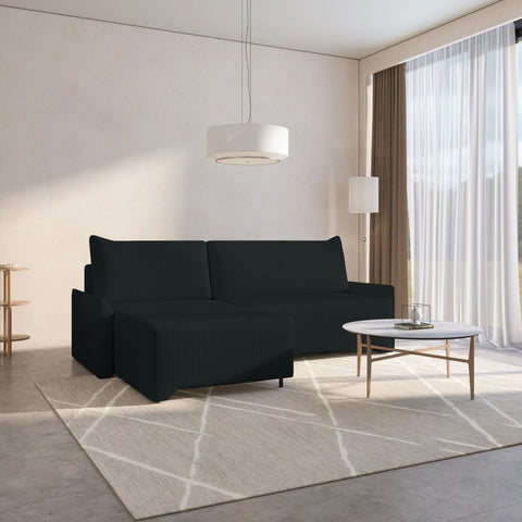 Ecksofa Loco – Schwarz – Ottomane links
