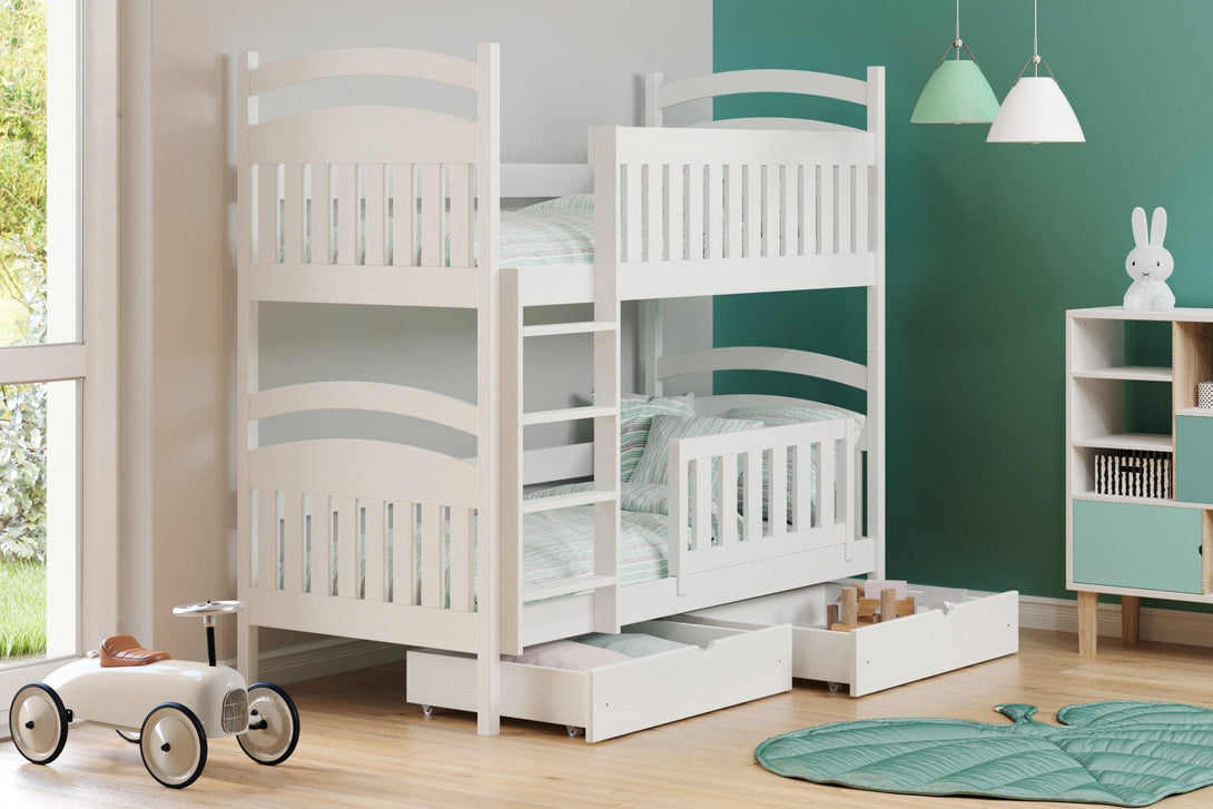 Etagenbett 97 cm - Amely - Umweltfreundliches Bett mit Leiter.