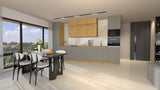 Nexa Küchenzeile KÜ04-L – Woodline & Beige  – 420 cm – Modernes Küchensystem mit durchdachter Stauraumlösung