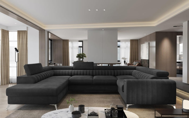 Ecksofa - LOUIS - Stromlinienförmiges Design mit verstellbaren Rückenlehnen.