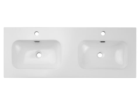 Doppel-Möbelwaschbecken Flavia 121 × 46 cm – Weiß, glänzend, eckig – Ansicht 3